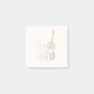 Violin, Ballet Shoes, Flowers and Butterflies Post-it Notes