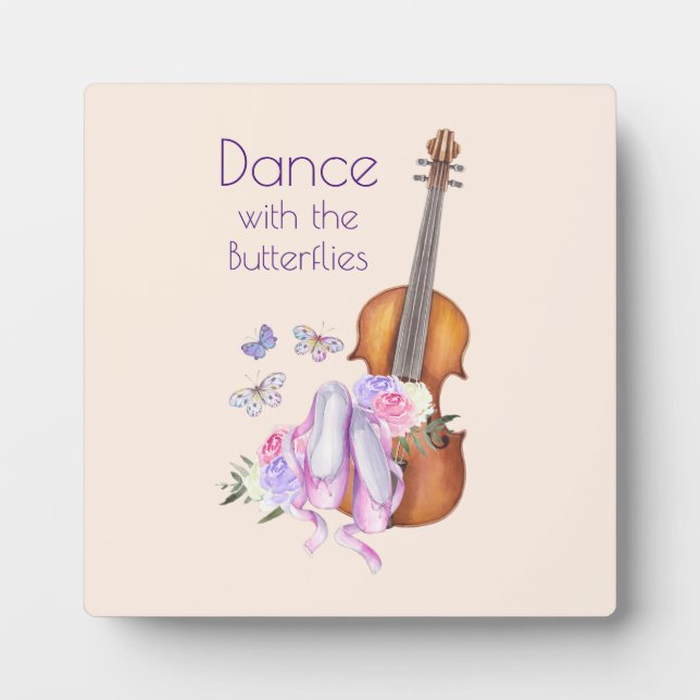 Violin & Ballet Shoes Inspirational Dance Plaque (Front)