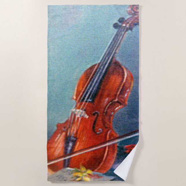 Violin Beach Towel (Front)