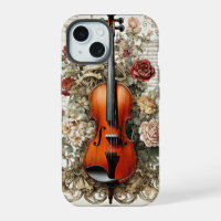 Violin Beauty, floral ornate AI-generated,