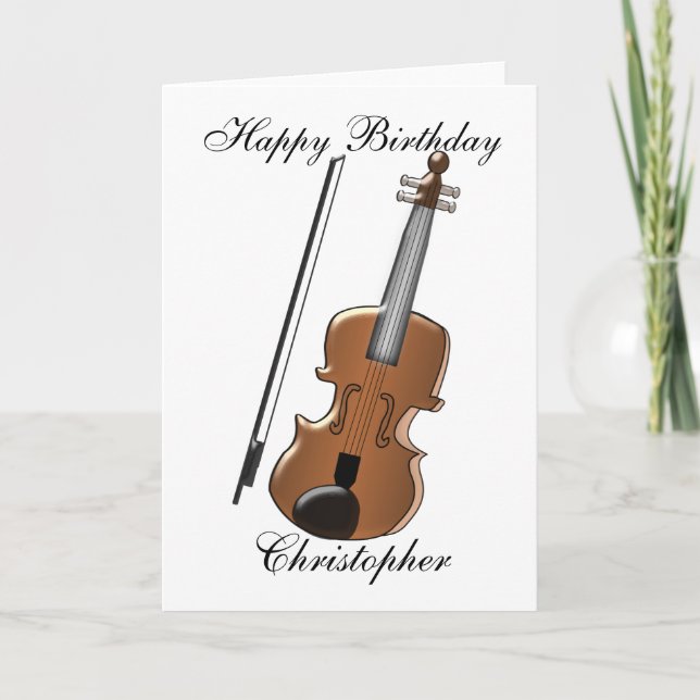 Violin Birthday Card (Front)