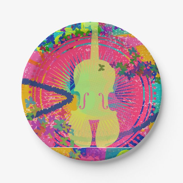 Violin Birthday Party Decorations-Paper Plate (Front)