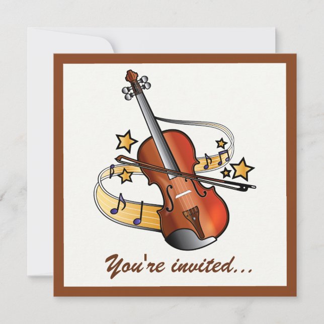 Violin Birthday Party Invitation (Front)