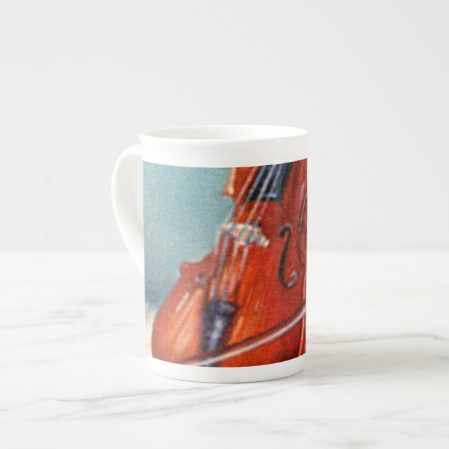 Violin Bone China Mug (Front Left)