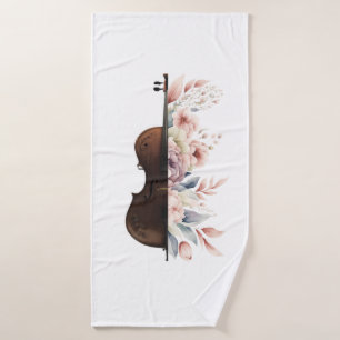 violin, bouquet of flowers, flowers, violinist, mu bath towel