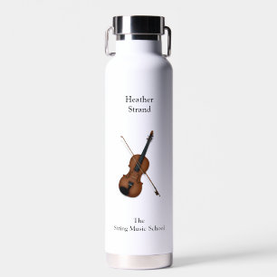 Violin & Bow Classical Music Personalised Light Water Bottle
