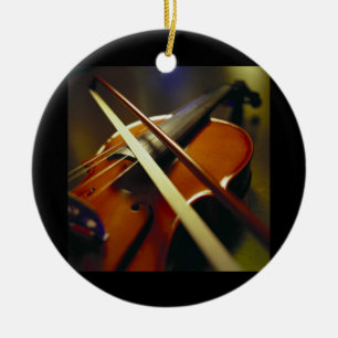 Violin & Bow Close-Up 1 Ceramic Tree Decoration