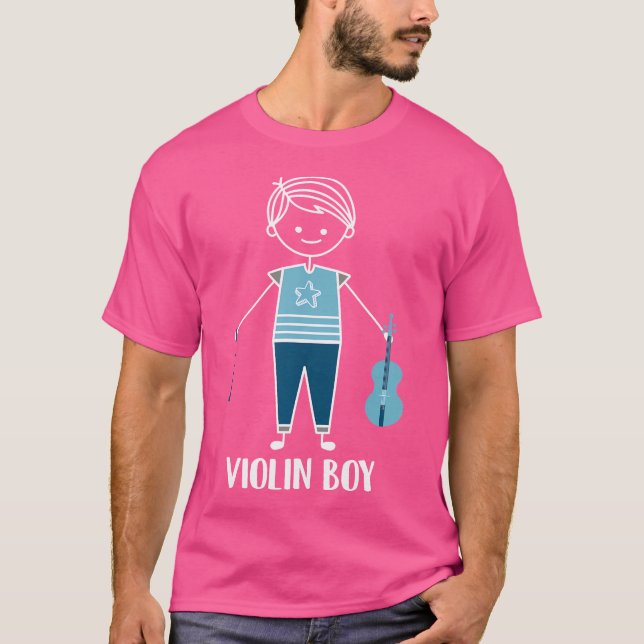 Violin Boy - Musician Fiddle Player Orchestra Viol T-Shirt (Front)