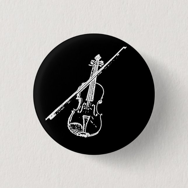 Violin Button - Distorted/Eroded - B/W (Front)