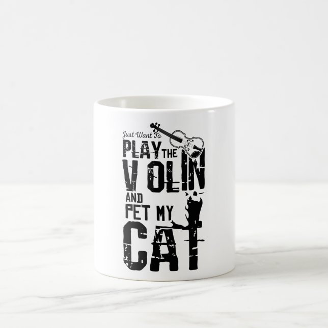 Violin Cat Coffee Mug (Center)