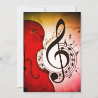 VIOLIN/CELLO ROCKABILLY INVITATION CARDS