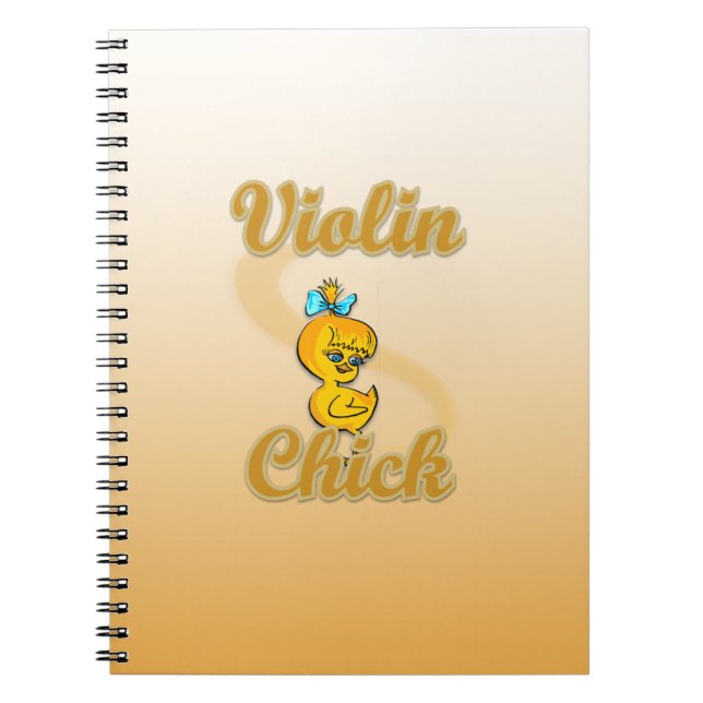 Violin Chick Spiral Notebook (Front)