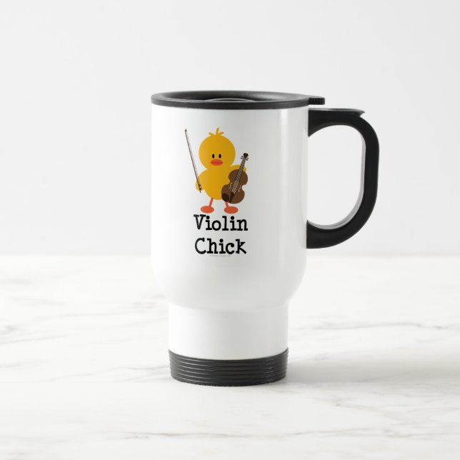 Violin Chick Travel Mug (Right)
