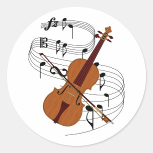 Violin Classic Round Sticker