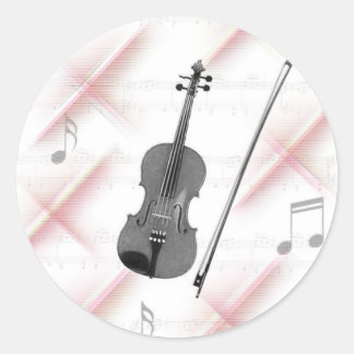 violin classic round sticker