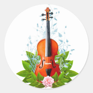 Violin Classic Round Sticker