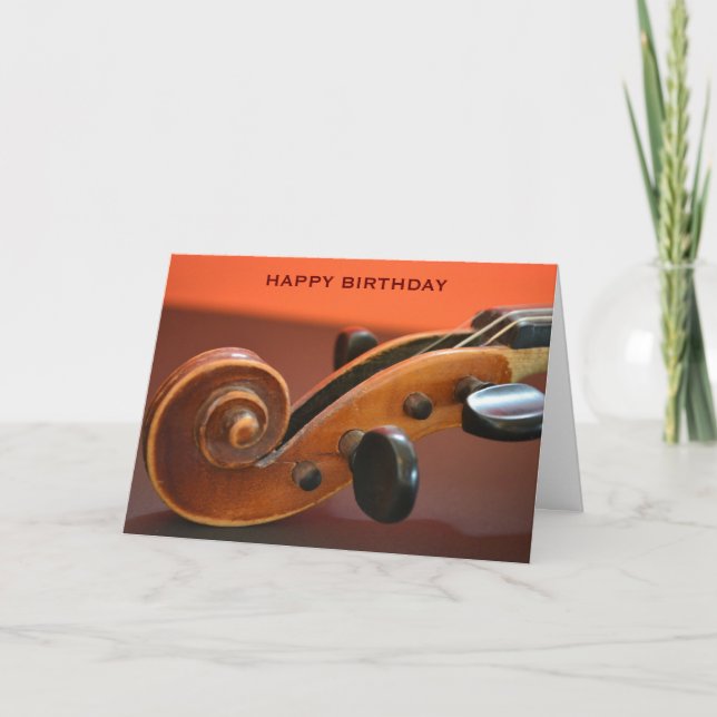 Violin classical musical instrument birthday card (Front)