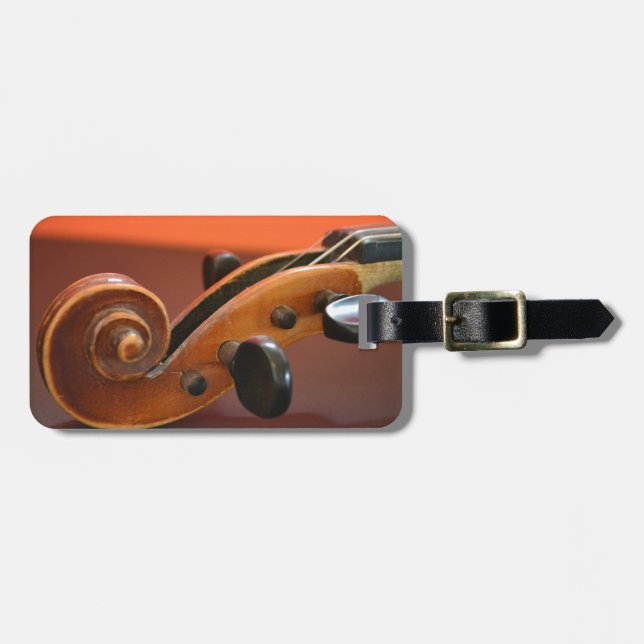 Violin classical stringed musical instrument luggage tag (Front Horizontal)