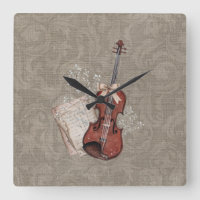 Violin Clock Music Home Decor