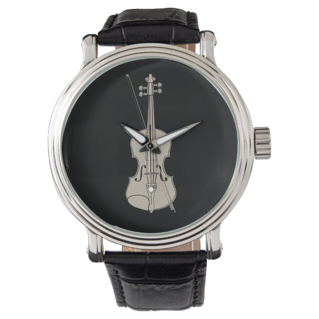 Violin Clock Musician Instruments Violin Musicians Watch (Front)