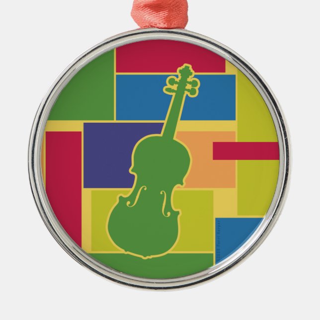 Violin Colorblocks Ornament (Front)