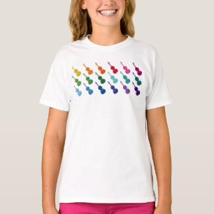Violin Colorful Fun Array Music T-Shirt