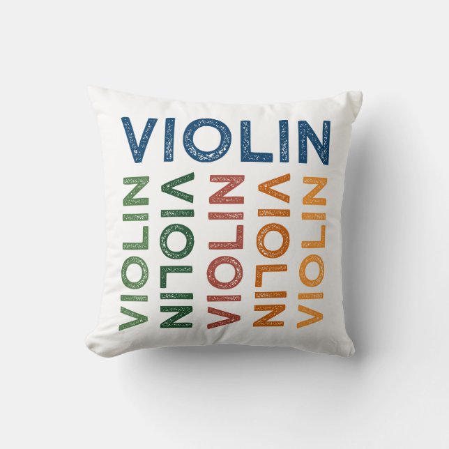 Violin Cute Colourful Cushion (Front)