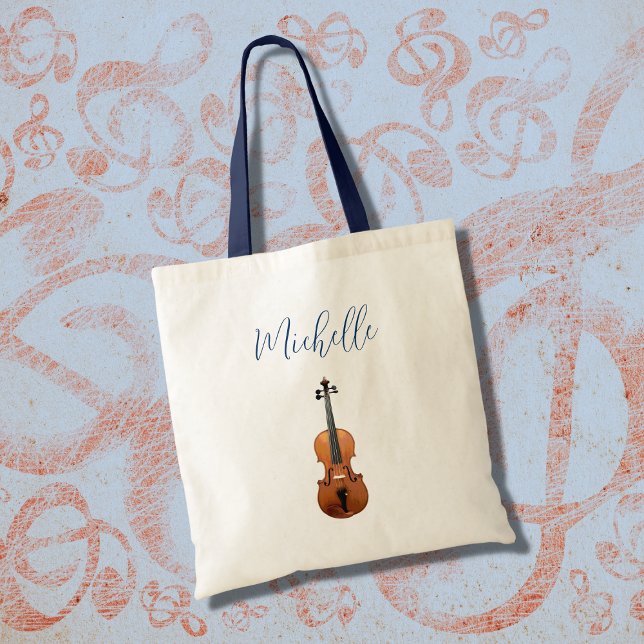 Violin Cute Custom Classical Music Tote Bag (Creator Uploaded)