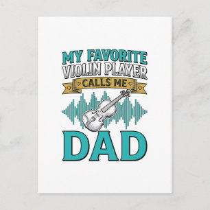 Violin Dad Shirt Favourite Violin Player Calls Me  Postcard