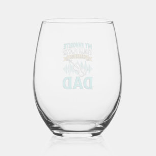 Violin Dad Shirt Favourite Violin Player Calls Me Stemless Wine Glass