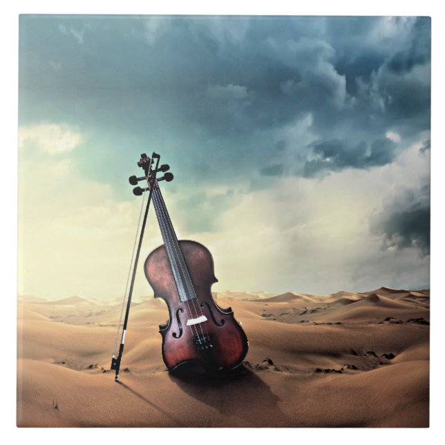 Violin Desert Tranquillity, Tile (Front)