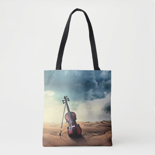 Violin Desert Tranquillity, Tote Bag (Front)