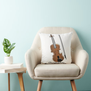 Violin Design Personalised Cushion