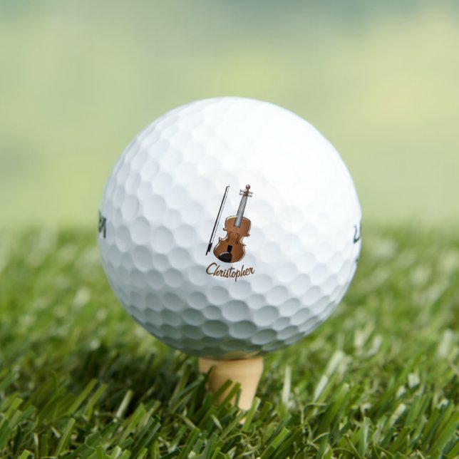 Violin Design Personalised Golf Balls (Insitu Tee)