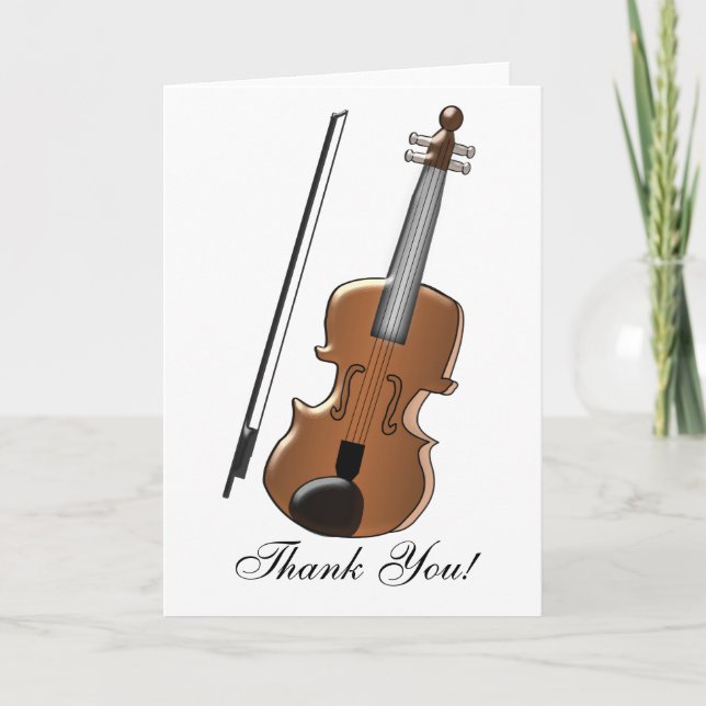 Violin Design Thank You Card (Front)