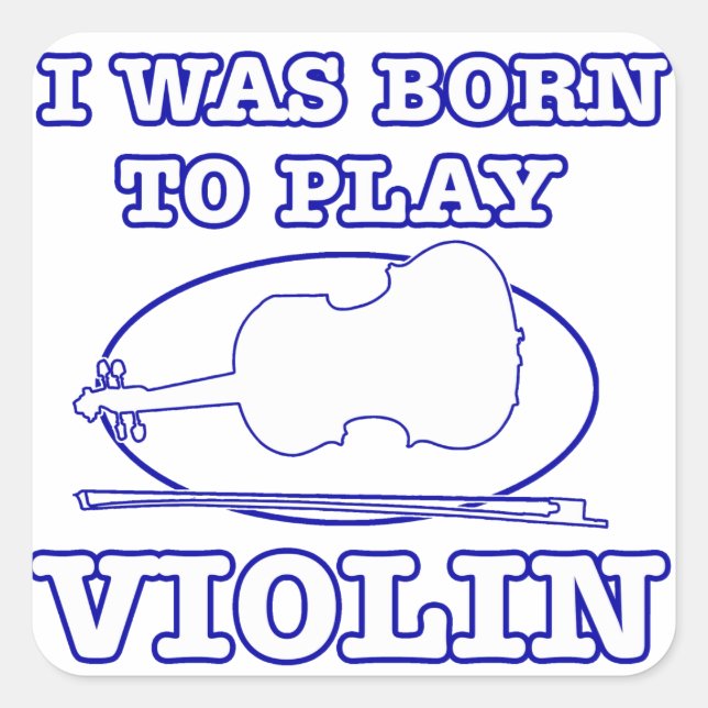 violin designs square sticker (Front)