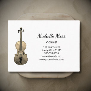 Violin Elegant Music Teacher Violinist Business Card