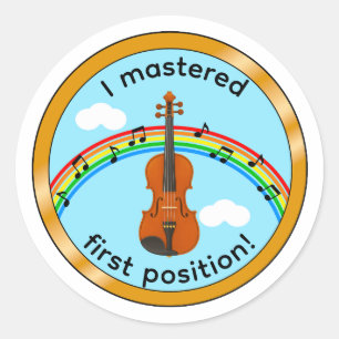 Violin First Position Kids Medal Sticker