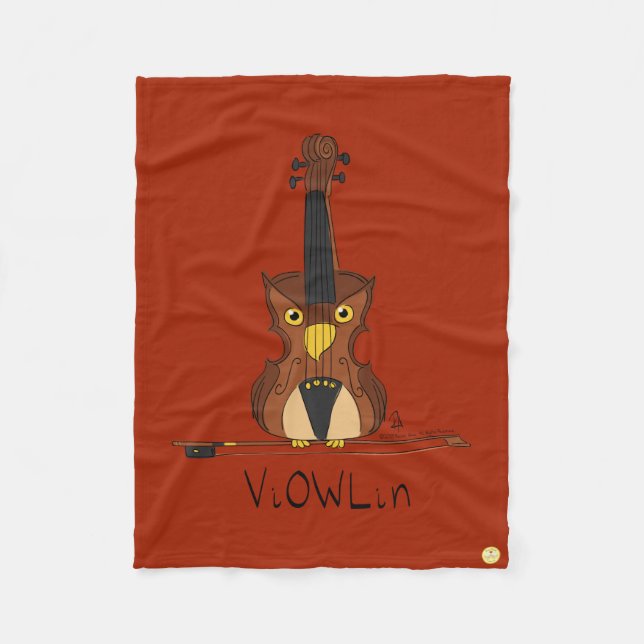 Violin Funny Cute Fleece Blanket (Front)