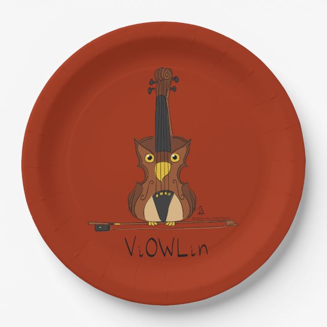 Violin Funny Cute Paper Plate (Front)