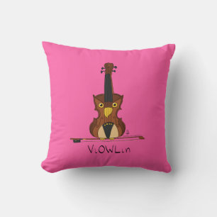 Violin Funny Musician Cartoon Cushion