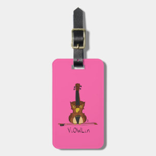 Violin Funny Musician Cartoon Luggage Tag