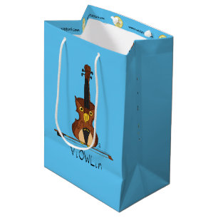 Violin Funny Musician Cartoon Medium Gift Bag
