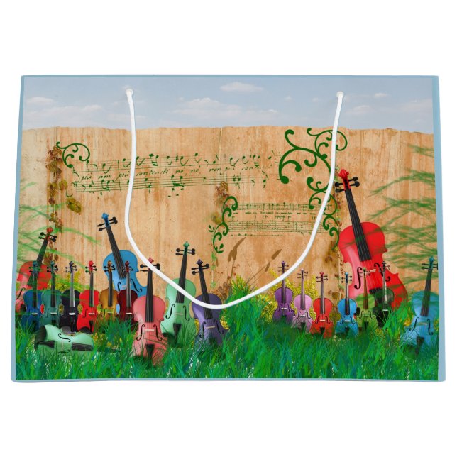 Violin Garden Large Gift Bag (Front)