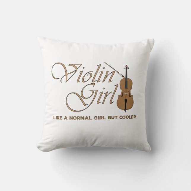 Violin Girl, like a normal girl but cooler Cushion (Front)