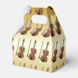 Violin Gold Coloured Favour Box