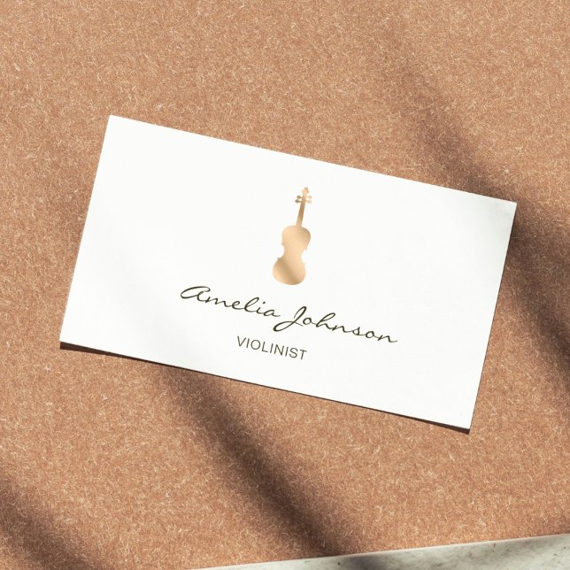 Violin Gold Elegant Musician  Business Card (Creator Uploaded)