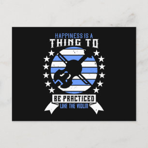 Violin -Happiness Needs To Be Practiced Postcard