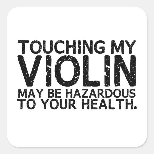 Violin Hazard Square Sticker (Front)