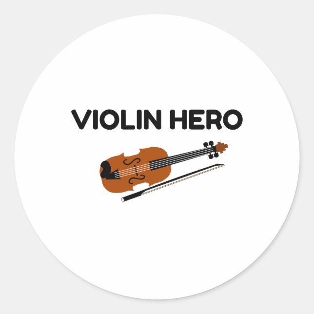 Violin Hero Classic Round Sticker (Front)
